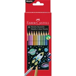 Színes ceruza készlet 10db-os FABER hatszögű metál színek