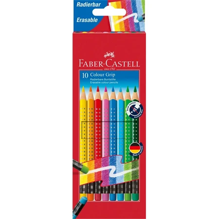 Színes ceruza készlet 10db-os Faber-Castell  Grip, radíros 116613