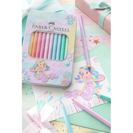Színes ceruza készlet 10db-os Faber-Castell  Triangular Jumbo Junior + hegyező