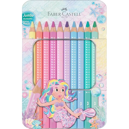 Színes ceruza készlet 10db-os Faber-Castell  Triangular Jumbo Junior + hegyező