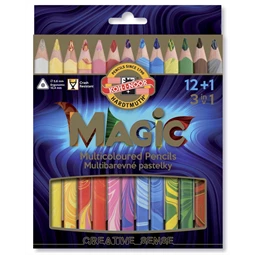 Színes ceruza készlet 12+1 KOH-I-NOOR  3408 Magic varázs 10,4mm vastag, háromszögletű