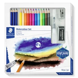 Színes ceruza készlet 12+3db-os STAEDTLER 146 10C ecsettel, radírral, hegyezővel, grafitceruzával