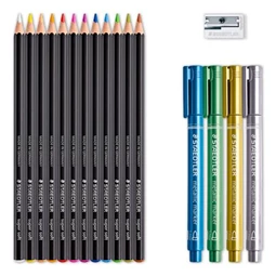 Színes ceruza készlet 12+4db metál dekormarker STAEDTLER 149 C,hatszögletű test