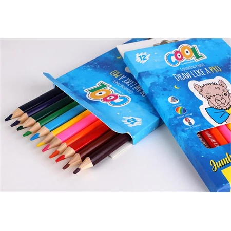 Színes ceruza készlet 12db-os COOL BY VICTORIA jumbo háromszögű,vastag