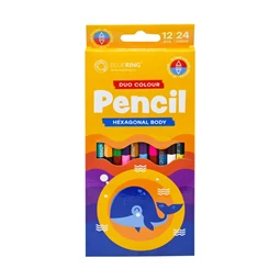 Színes ceruza készlet 12db-os DUO kétvégű, hatszögletű test