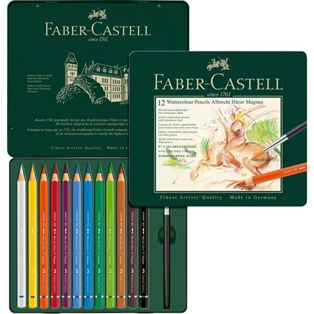 Színes ceruza készlet 12db-os Faber-Castell  akvarell Albrecht Dürrer fém dobozban