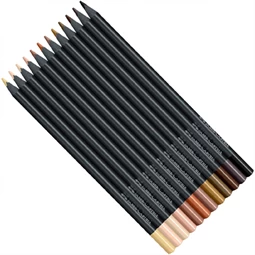 Színes ceruza készlet 12db-os FABER háromszögletű, fekete test, 116414 Black Edition test színek