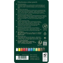 Színes ceruza készlet 12db-os Faber-Castell Polychromos fém dobozban