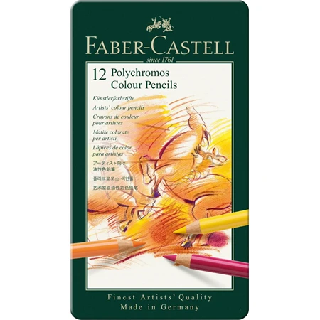 Színes ceruza készlet 12db-os Faber-Castell Polychromos fém dobozban