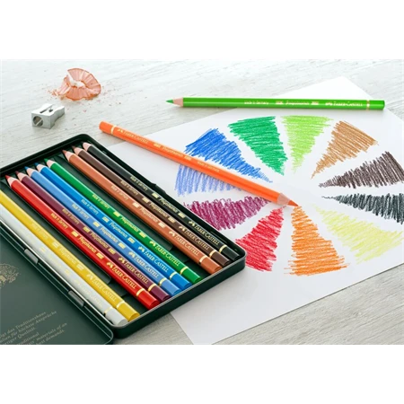Színes ceruza készlet 12db-os Faber-Castell Polychromos fém dobozban