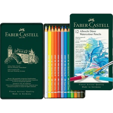 Színes ceruza készlet 12db-os Faber-Castell akvarell ALBRECHT DÜRER fém dobozban