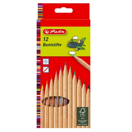 Színes ceruza készlet 12db-os HERLITZ natur, hatszögű