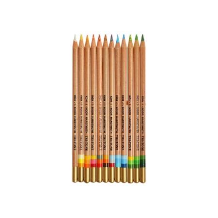 Színes ceruza készlet 12db-os KOH-I NOOR 3442N Tritone varázs többszínű heggyel kerek test fém dobozban