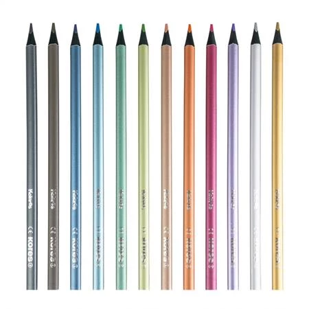 Színes ceruza készlet 12db-os KORES METÁL, Kolores Style Metallic, 12 metál szín