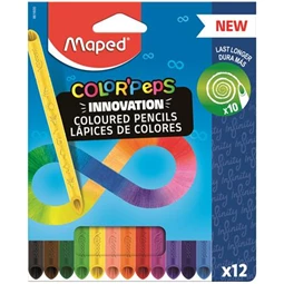 Színes ceruza készlet 12db-os MAPED Color Peps INFINITY háromszögletű az egész test ceruzabél !