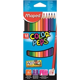 Színes ceruza készlet 12db-os MAPED Color Peps háromszögletű test, törésbiztos hegy