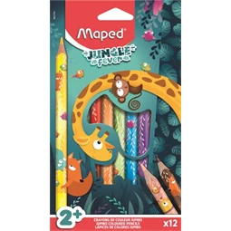 Színes ceruza készlet 12db-os MAPED Jumbo Jungle Fever háromszögletű test