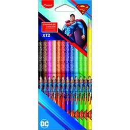 Színes ceruza készlet 12db-os MAPED Superman háromszögletű 12 különböző szín