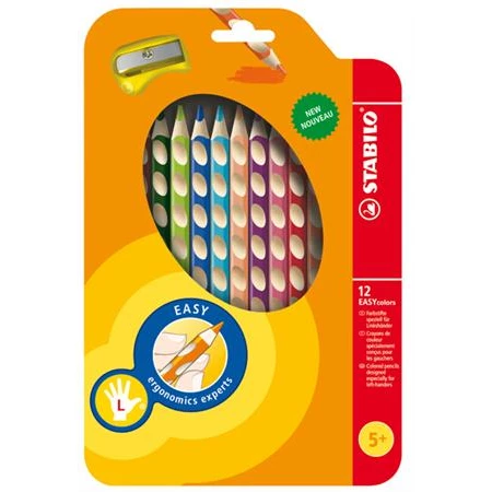 Színes ceruza készlet 12db-os STABILO EasyColors balkezes