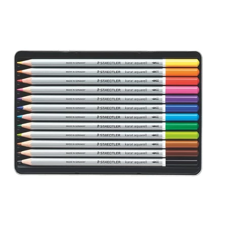 Színes ceruza készlet 12db-os STAEDTLER akvarell Karat fém dobozban