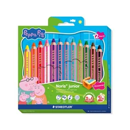 Színes ceruza készlet 12db-os STAEDTLER „Noris® junior 140" hatszögletű, jumbo, Peppa malac, 12 szín
