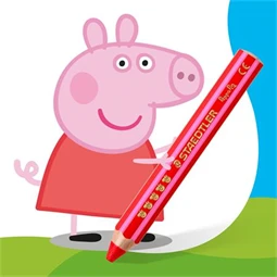Színes ceruza készlet 12db-os STAEDTLER „Noris® junior 140" hatszögletű, jumbo, Peppa malac, 12 szín