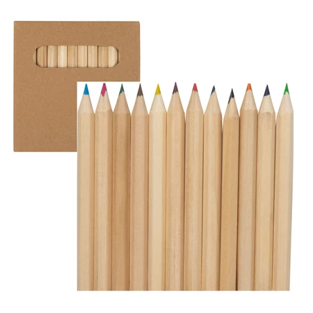 Színes ceruza készlet 12db-os karton csomagolásban, környezetbarát termék, 8,7 x 9 x 0,9 cm