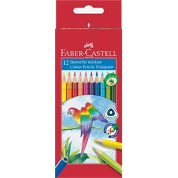 Színes ceruza készlet 12db-os Faber-Castell  háromszögű, papagáj 116512