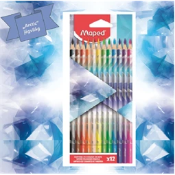 Színes ceruza készlet 12db-os MAPED Arctic jégvilág háromszögletű test, törésbiztos hegy