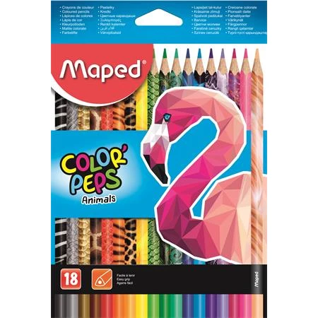 Színes ceruza készlet 18db-os MAPED Color`Peps Animal háromszögletű test