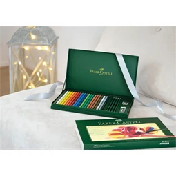 Színes ceruza készlet 20db-os Faber-Castell Polychromos fa dobozban, +4 db 9000 grafitceruza, radír, hegyező