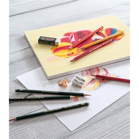 Színes ceruza készlet 20db-os Faber-Castell Polychromos fa dobozban, +4 db 9000 grafitceruza, radír, hegyező