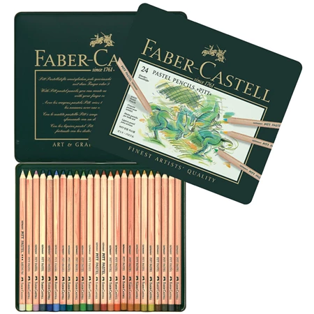 Színes ceruza készlet 24db-os FABER Pitt Pasztell, fém dobozban