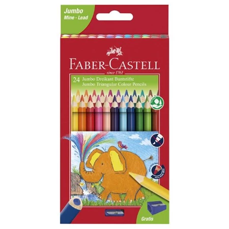 Színes ceruza készlet 24db-os Faber-Castell  háromszögű jumbó vastag test