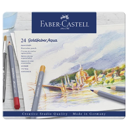 Színes ceruza készlet 24db-os GOLDFABER akvarell fém dobozban
