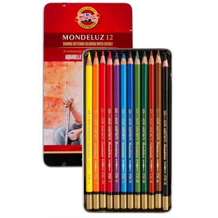Színes ceruza készlet 24db-os KOH-I-NOOR akvarell 3722 fém dobozban Mondeluz
