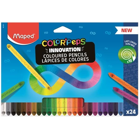 Színes ceruza készlet 24db-os MAPED Color Peps INFINITY háromszögletű az egész test ceruzabél !