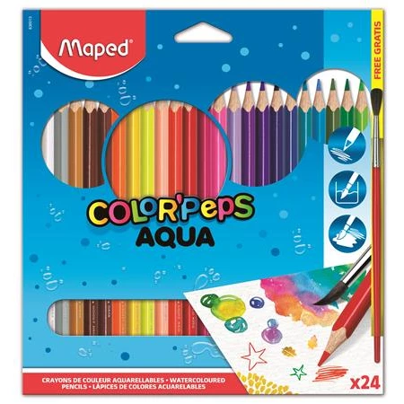 Színes ceruza készlet 24db-os MAPED akvarell Color Peps ecsettel