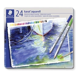 Színes ceruza készlet 24db-os STAEDTLER akvarell Karat fém dobozban