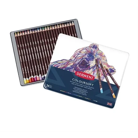 Színes ceruza készlet 24db-os Derwent Coloursoft