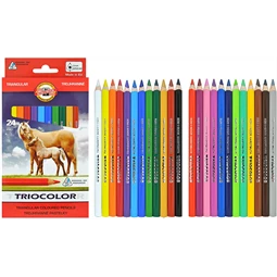 Színes ceruza készlet 24db-os vastag KOH-I-NOOR 3144/24 medve, háromszög fatest, 9mm-es ceruza vastagság JUMBÓ