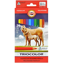 Színes ceruza készlet 24db-os vastag KOH-I-NOOR 3144/24 medve, háromszög fatest, 9mm-es ceruza vastagság JUMBÓ