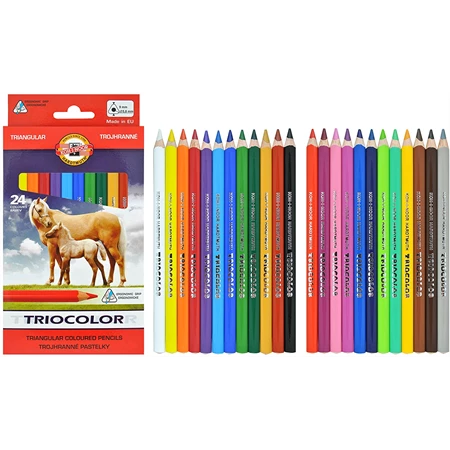 Színes ceruza készlet 24db-os vastag KOH-I-NOOR 3144/24 medve, háromszög fatest, 9mm-es ceruza vastagság JUMBÓ