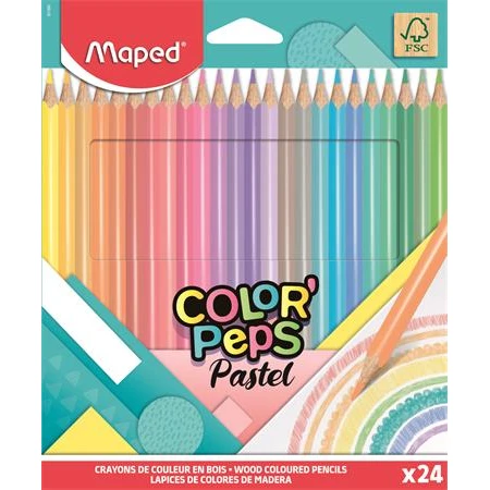 Színes ceruza készlet 24dbos MAPED Color`Peps pasztell háromszögletű