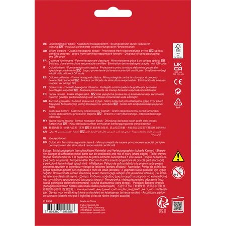 Színes ceruza készlet 36db-os Faber-Castell + 3 bicolor ceruza hatszögű test, 110336