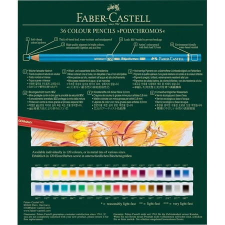 Színes ceruza készlet 36db-os Faber-Castell Polychromos studio kazettában