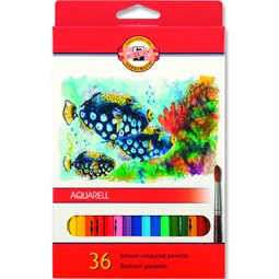 Színes ceruza készlet 36db-os KOH-I NOOR akvarell 3719 MONDELUZ  hatszögletű 7mm