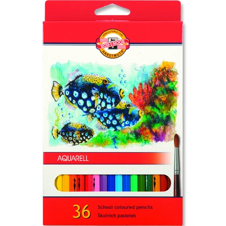 Színes ceruza készlet 36db-os KOH-I NOOR akvarell 3719 MONDELUZ  hatszögletű 7mm