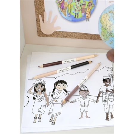 Színes ceruza készlet 3db-os Faber-Castell  3 ceruza - 6 bőrszín, ergonómikus háromszög alakú test, törésálló hegy