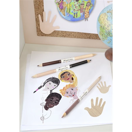 Színes ceruza készlet 3db-os Faber-Castell  3 ceruza - 6 bőrszín, ergonómikus háromszög alakú test, törésálló hegy